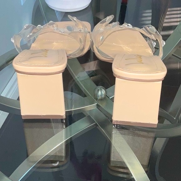 Lulus Joji Nude Transparent Crystal High Heels - Picture 5 of 12